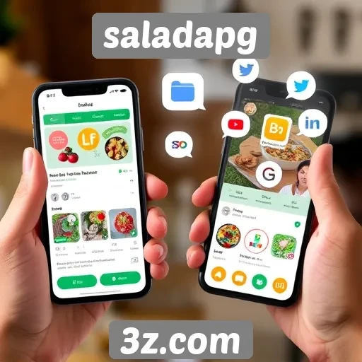 Integração de Saladapg com redes sociais para compartilhamento